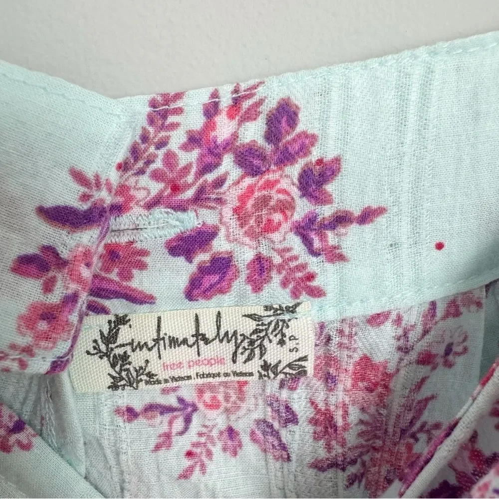 FREE PEOPLE | INTIMATELY Angela Floral Puff Sleeve Bodysuit NEW Women’s Size S